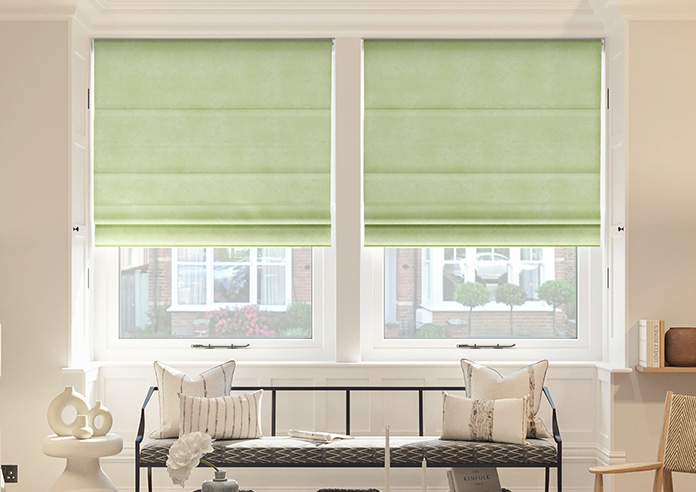 Florence Faux Suede, Green Leaf - Roman Blind - Image 3
